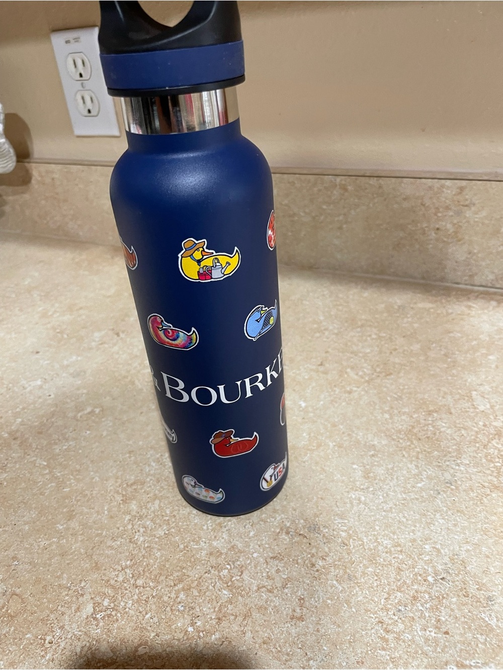 Dooney & Bourke Navy Water Bottle with Sticker Motif - Picture 2 of 5